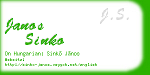 janos sinko business card